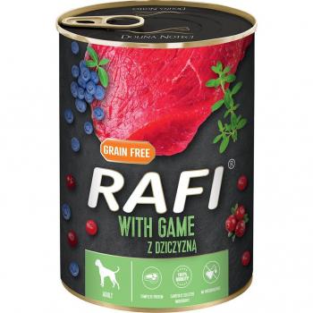 Rafi Adulto 24 x 400 g - Comida para perros con carne de venado, arándanos y arándanos rojos