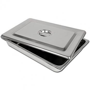 Gima S.P.A 26609 instrumento de acero inoxidable bandeja con tapa, 440 mm x 320 mm x 64 mm