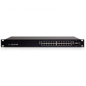 Ubiquiti EdgeSwitch 24 Port 250W Managed L2/L3 Gigabit Ethernet Switch with Power over Ethernet (PoE) and SFP, 1U Black