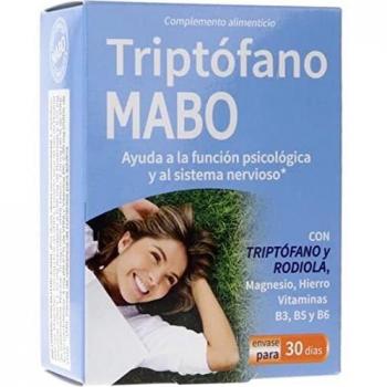 TRIPTOFANO MABO CON RODIOLA, MAGNESIO, HIERRO, VITAMINAS B3, B5, B6. ENVASE PARA 30 DIAS