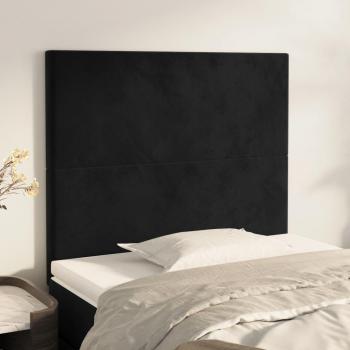 Cabeceros de terciopelo negro 2 unidades 80x5x78/88 cm