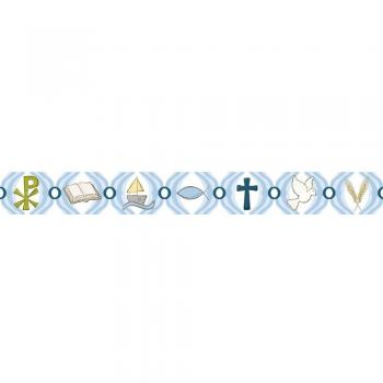 Rayher - 59592358 - Washi Tape de motivos tombe, 15 mm, rollo de 15 M, colour azul claro