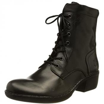 Fly London Milu Rug Leather Women's Ankle Combat Boots - Black