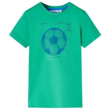 Camiseta Infantil Verde Neón Manga Corta Cuello Redondo 104