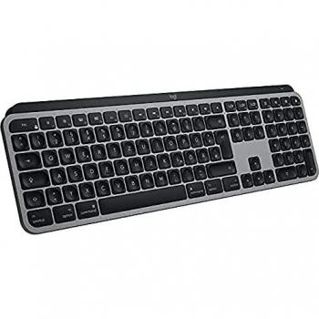 Logitech MX Keys Advanced Teclado Inalámbrico con Retroiluminación para Mac y iPad, Disposición QWERTZ Alemán, Gris