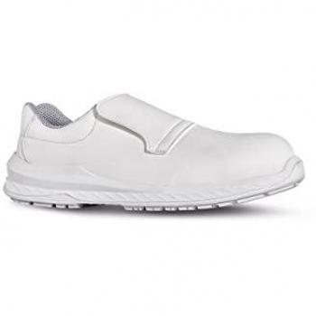 Zapatos de seguridad U-Power Madrid S2 SRC ESD, unisex, blancos, talla 46 (EU), bajo, cómodo y ligero, con inserto Infinergy, parte superior seca y repelente al agua