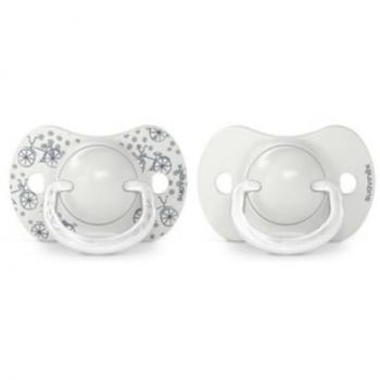 Suavinex Pack De 2 Chupetes Gris Con Tetina Fisiológica De Silicona Sx Pro, 0-6 Meses, 2 unidades