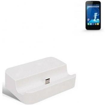 Dock USB Micro adecuado para el Haier W717, blanco | estación de carga incluyendo el cable USB 2.0 cable de datos / cargador, la horquilla del muelle de escritorio cargador universal adecuado para el teléfono móvil para smartphones con conector micro U