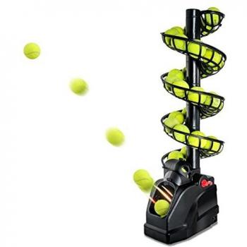 Entrenador De Tenis (30 bolas),Máquina De Tenis para principiantes/niños/entrenadores, cualquier nivel y edad, portátil para uso seguro en el hogar/cancha de tenis, CA y alimentado por batería