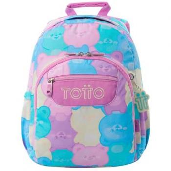 Mochila Escolar TOTTO Gommas Teddy, Mochila Mediana, Capacidad 15 L, Bolsillo para PC 14, Bolsillo Botella, Espaldar Ergonómico con Flujo de Aire, Cómodas Correas