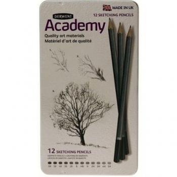Derwent Academy lápiz de carbón Gris 12 piezas