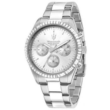 Reloj de Hombre Maserati Competizione Multifunción Analógico 43mm Acero Plateado 10 ATM R8853100041