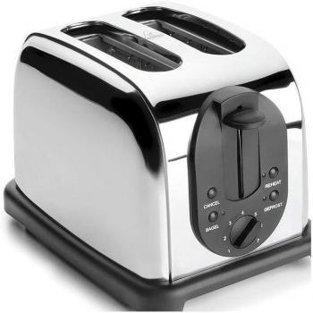 Tostadora Suinga de Acero Inoxidable Curve, 2 Ranuras, Potencia 850-1000W