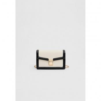 Ecru Contrast Buckle Crossbody Bag