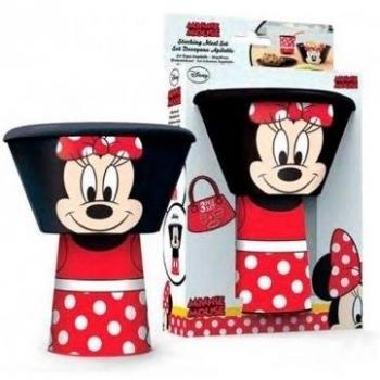 Disney Minnie Mouse Stacking Meal Set, Red, Set of 3