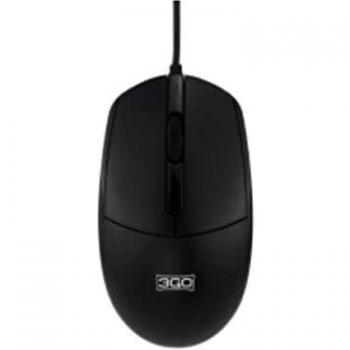 Ratón USB 3GO MAUS con 1000 DPI, 3 Botones y Diseño Ambidiestro en Color Negro