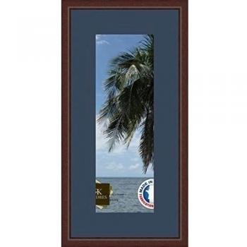 Marco de fotos de pared 15 x 43 x 43 x 15 marco de plata moderno, 2,3 cm de longitud, de madera, madera, Marron-38, Passe-Partout Bleu Fonce