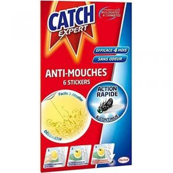 CATCH Stickers Anti-Mouches - 6 Stickers Jaunes