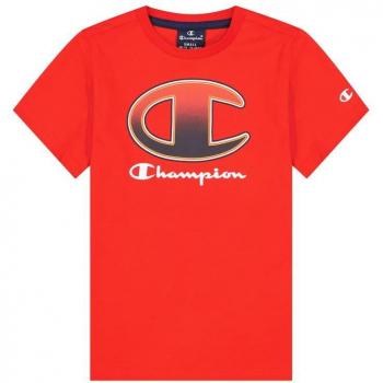 Camiseta de Algodón Crewneck T-Shirt para Niño en Color Rojo