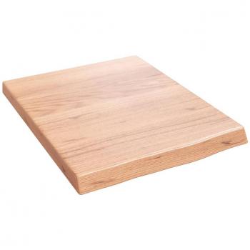 vidaXL Wall Shelf - Light Brown, 40x50x(2-4) cm, Treated Solid Wood Oak