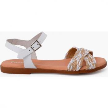 Sandalias de niña con hebilla y pala cruzada de yute