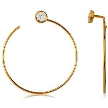 Córdoba Jewels | Pendientes en plata de ley 925 bañada en oro con zirconita con diseño Circle Zirconium Gold
