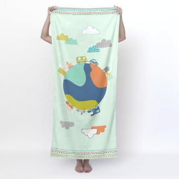 Toalla de baño HappyFriday Moshi Moshi Holidays Multicolor 70x150 cm, 70% Algodón y 30% Poliéster