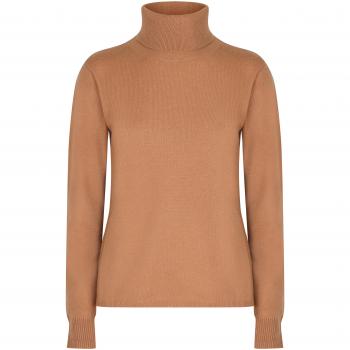Max Mara Studio Women's Beige Cashmere Blend Turtleneck Sweater Size XL