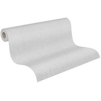 Papel Pintado Liso Efecto Lino Gris Claro - Vliestapete Diseño Daniel Hechter 0.53 x 10.05 m
