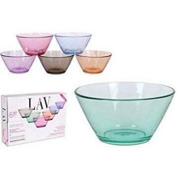 Lav 52423 Bol Pastel, 12 cm, 345Cc, Colores Surtidos, Vidrio