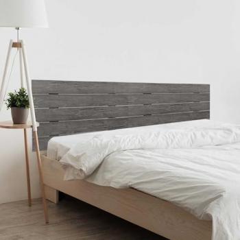 Cabecero de Madera Reciclada DM Estilo Palet Horizontal con Herrajes Incluidos (105cm, Acabado Lino)