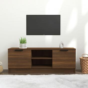 Mueble de TV madera contrachapada roble marrón 102x35x36,5 cm