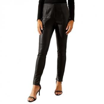Wallis Women's Black Faux Leather Leggings - Size 20 UK
