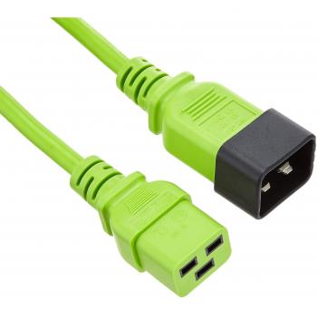 Cable de Alimentación C13 a C14 Verde 3,00 m con Conectores Macho y Hembra