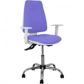 Silla de Oficina Elche Asincronismo Bali Azul Claro con Brazos Regulables y Ruedas para Parqué