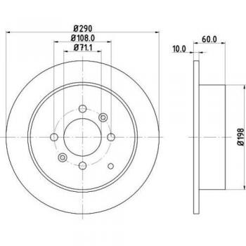 Disco de freno HELLA 8DD 355 105-231 recubierto para PEUGEOT 406 Coupe, Berline y Break