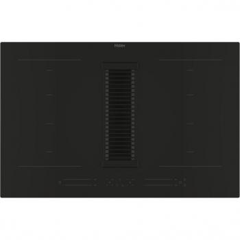 Placa de inducción Haier I-Dual Series 6 HAIH82MTMCF, 4 zonas flex, extractor integrado, 80 cm, color negro