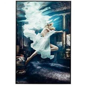 Cuadro Cristal Foil Mujer con Marco 80x3,6x120 cm - Decoración de Pared en colores Blanco, Negro, Azul, Marrón y Beige