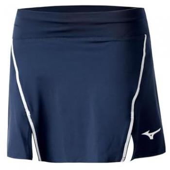 Mizuno Falda Hex Rect para Mujeres - Azul Oscuro y Blanco, con diseño recto y tecnología de transpirabilidad