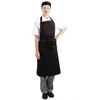 Delantal negro de polialgodón, de Whites Chefs
