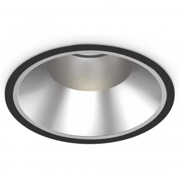 Foco empotrable Off Metal, aluminio Negro 1 bombilla 13,2cm Ideal Lux - off Downlight Empotrable Redondo Negro 21.8cm 4000K