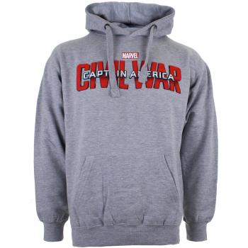 MARVEL Sudadera con Capucha Ca Civil War Logo Gris Claro L