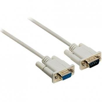 Cable Alargador Serial D-sub 9 Pines Macho a Hembra de 2 Metros Color Marfil