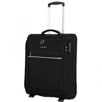 Travelite Cabin 2-Wheel Black Carry-On Trolley 52cm, Lightweight, 39L