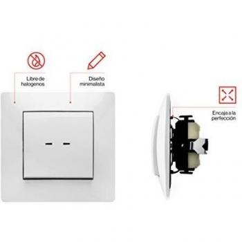 FAMATEL – Pulsador luminoso | Interruptor de empotrar | Serie Habitat 15 | Fácil instalación | Alta estanqueidad del producto | 10A | 250V | Blanco