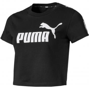 Puma Amplified Logo Fitted tee Camiseta, Mujer, Negro Black, L