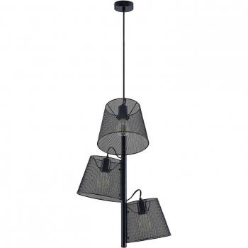 Lindby Kirill lámpara colgante moderna de 3 luces en negro, hecha de madera, para salón y comedor, con casquillos E27