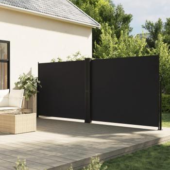Toldo lateral retráctil negro 180x600 cm, pantalla de privacidad, mosquitera impermeable, sombrilla para jardín, balcón, patio y terraza