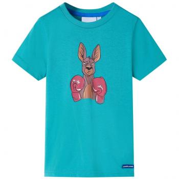 Camiseta infantil de manga corta color verde menta oscuro 92