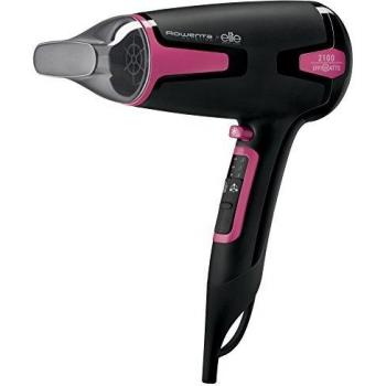 Rowenta Moveling CV3812 - Secador de pelo, 2100 Effiwatts, menor consumo energía, efecto anti estático, iónico, Keratina aporta brillo, ligero y compacto con 3 niveles de temperatura y 2 velocidades